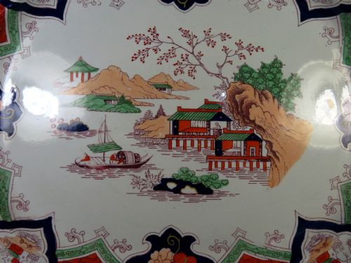 LARGE ANTIQUE ASHWORTH EARTHENWARE IRONSTONE CHINA MEAT PLATE - ADDITIONAL PHOTO 1