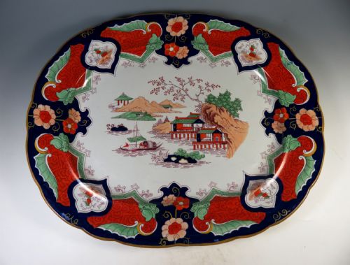 LARGE ANTIQUE ASHWORTH EARTHENWARE IRONSTONE CHINA MEAT PLATE - ADDITIONAL PHOTO 2