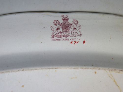 LARGE ANTIQUE ASHWORTH EARTHENWARE IRONSTONE CHINA MEAT PLATE - ADDITIONAL PHOTO 4