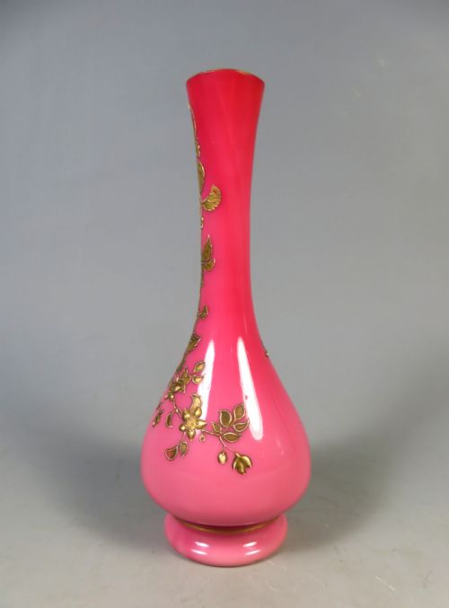 ANTIQUE BOHEMIAN HARRACH PEACHBLOW GLASS VASE - ADDITIONAL PHOTO 1