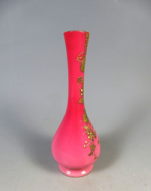 ANTIQUE BOHEMIAN HARRACH PEACHBLOW GLASS VASE - ADDITIONAL PHOTO 3