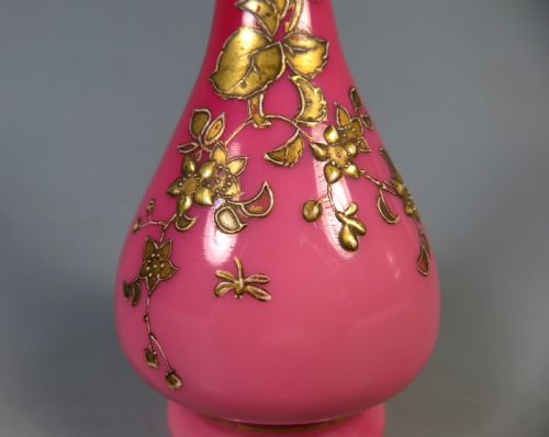 ANTIQUE BOHEMIAN HARRACH PEACHBLOW GLASS VASE - ADDITIONAL PHOTO 4