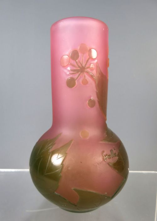 ANTIQUE ART NOUVEAU GALLE FRENCH CAMEO GLASS VASE - ADDITIONAL PHOTO 2
