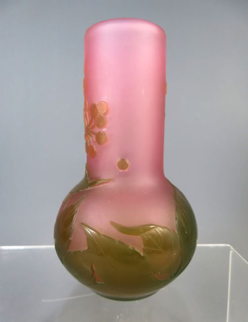 ANTIQUE ART NOUVEAU GALLE FRENCH CAMEO GLASS VASE - ADDITIONAL PHOTO 3