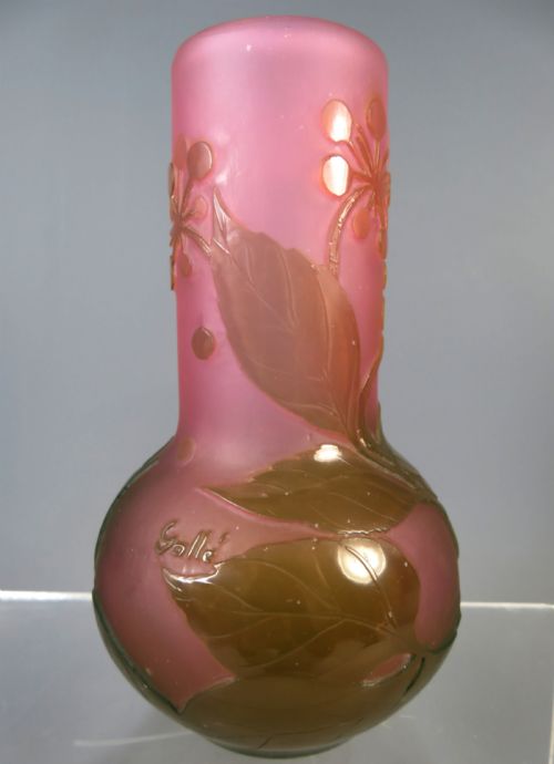 ANTIQUE ART NOUVEAU GALLE FRENCH CAMEO GLASS VASE - ADDITIONAL PHOTO 4