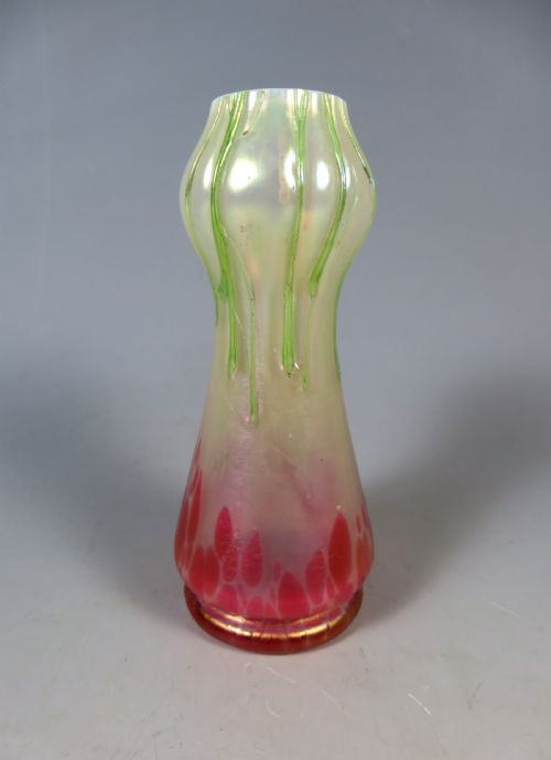 ANTIQUE BOHEMIAN KRALIK GLASS ART NOUVEAU VASE - ADDITIONAL PHOTO 1