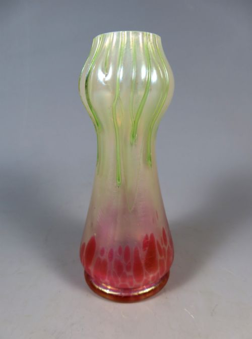 ANTIQUE BOHEMIAN KRALIK GLASS ART NOUVEAU VASE - ADDITIONAL PHOTO 2