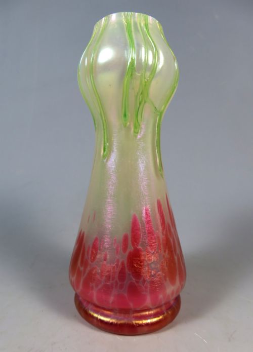 ANTIQUE BOHEMIAN KRALIK GLASS ART NOUVEAU VASE - ADDITIONAL PHOTO 3