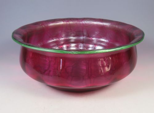 ANTIQUE LOETZ GLASS AUSFUHRUNG 134 METALLIC ART NOUVEAU BOWL - ADDITIONAL PHOTO 1