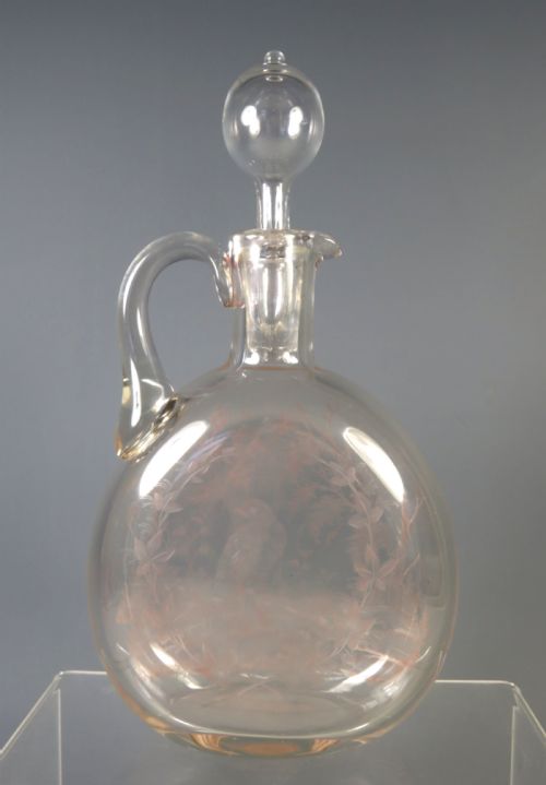 ANTIQUE STOURBRIDGE GLASS INTAGLIO CUT CLARET JUG - ADDITIONAL PHOTO 1