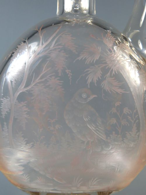 ANTIQUE STOURBRIDGE GLASS INTAGLIO CUT CLARET JUG - ADDITIONAL PHOTO 2