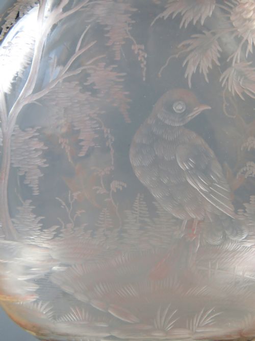 ANTIQUE STOURBRIDGE GLASS INTAGLIO CUT CLARET JUG - ADDITIONAL PHOTO 3