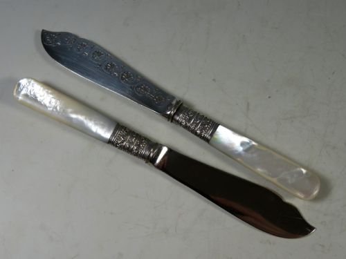 ANTIQUE VICTORIAN BOXED SET OF BUTTER KNIVES JAMES DIXON AND SONS - ADDITIONAL PHOTO 3