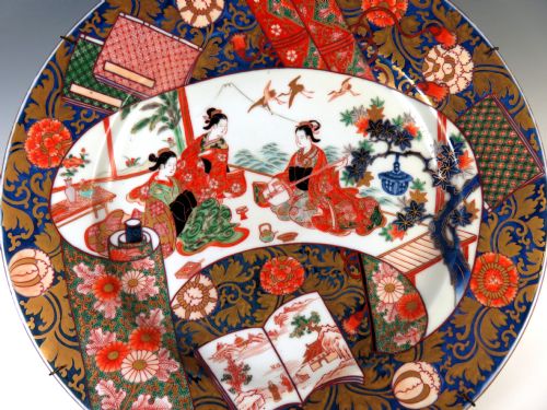 antique japanese edo period imari charger 41cm - CATEGORY: ANTIQUE CERAMICS - DATED 1800