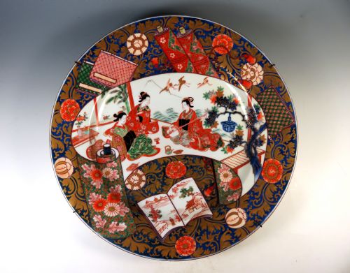 ANTIQUE JAPANESE EDO PERIOD IMARI CHARGER 41CM - ADDITIONAL PHOTO 1