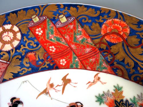 ANTIQUE JAPANESE EDO PERIOD IMARI CHARGER 41CM - ADDITIONAL PHOTO 4