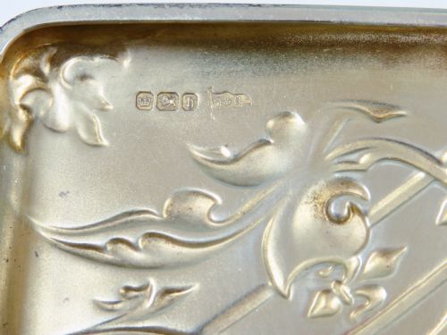 ANTIQUE ART NOUVEAU HALLMARKED SILVER WALKER AND HALL CIGARETTE CASE - ADDITIONAL PHOTO 4