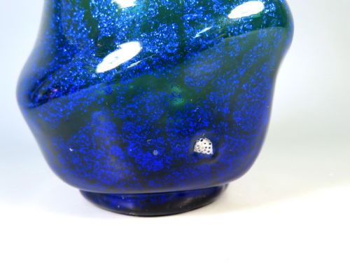 ANTIQUE ART NOUVEAU BLUE GREEN SILVER MICA GLASS VASE JOSEPHINENHUTTE - ADDITIONAL PHOTO 7