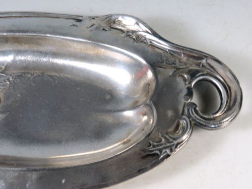 ART NOUVEAU SILVER PLATE THISTLE TRAY BY VICTOR SAGLIER - ADDITIONAL PHOTO 2