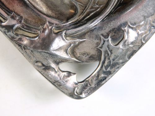 ART NOUVEAU SILVER PLATE THISTLE TRAY BY VICTOR SAGLIER - ADDITIONAL PHOTO 3