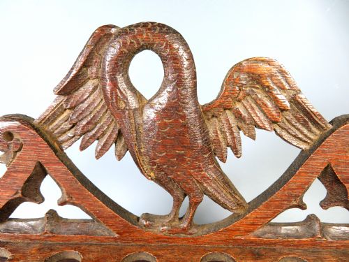 ANTIQUE BLACK FOREST CARVED WOOD GOTHIC SMOKING PIPE RACK - ADDITIONAL PHOTO 4
