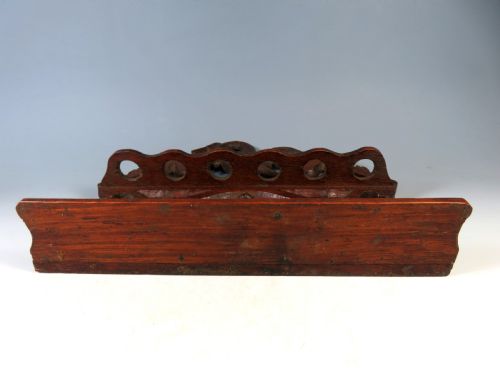 ANTIQUE BLACK FOREST CARVED WOOD GOTHIC SMOKING PIPE RACK - ADDITIONAL PHOTO 5