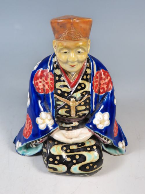 ANTIQUE JAPANESE KUTANI PORCELAIN OKIMONO OF A MONK - ADDITIONAL PHOTO 5