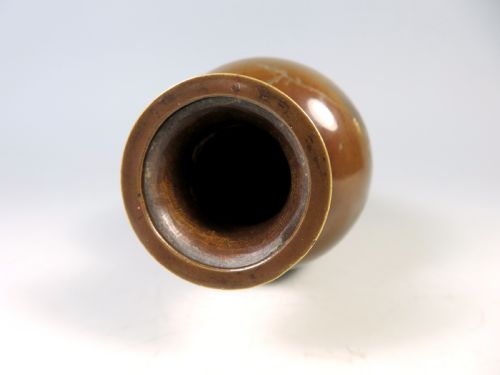 ANTIQUE JAPANESE MEIJI PERIOD ONLAID BRONZE BIRDS VASE - ADDITIONAL PHOTO 5
