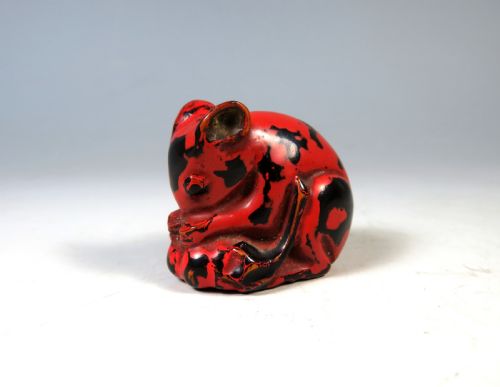 ANTIQUE JAPANESE MEIJI PERIOD NEGORO LACQUER RAT NETSUKE - ADDITIONAL PHOTO 2