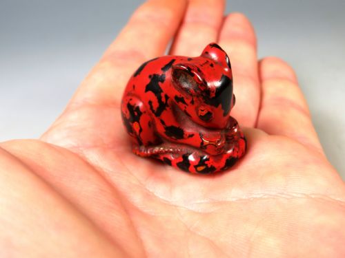 ANTIQUE JAPANESE MEIJI PERIOD NEGORO LACQUER RAT NETSUKE - ADDITIONAL PHOTO 6