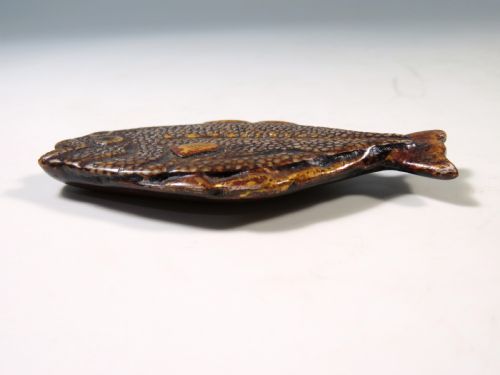 ANTIQUE JAPANESE MEIJI PERIOD SHAGREEN FLATFISH NETSUKE - ADDITIONAL PHOTO 2
