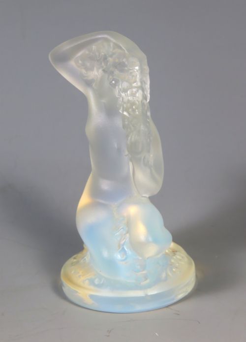 ANTIQUE LALIQUE OPALESCENT GLASS NUDE GIRL FIGURINE - ADDITIONAL PHOTO 1