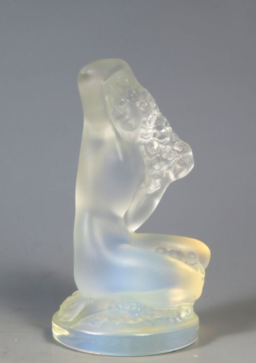 ANTIQUE LALIQUE OPALESCENT GLASS NUDE GIRL FIGURINE - ADDITIONAL PHOTO 4