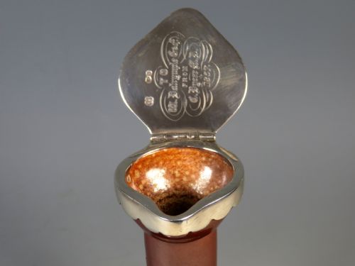 ANTIQUE VICTORIAN STONEWARE JUG HALLMARKED SILVER MOUNT 1857 - ADDITIONAL PHOTO 4