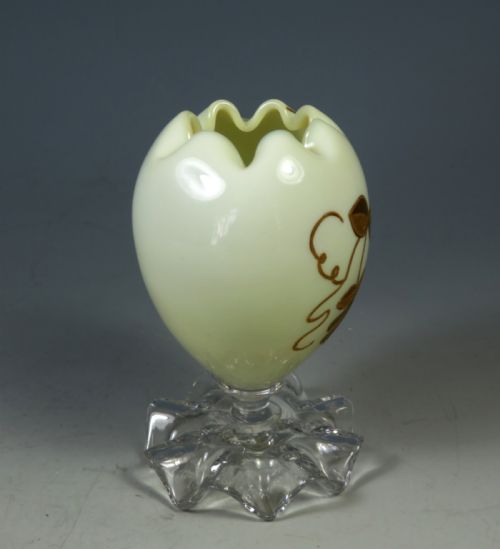 ANTIQUE THOMAS WEBB GLASS POSY VASE GILT DECORATION - ADDITIONAL PHOTO 6