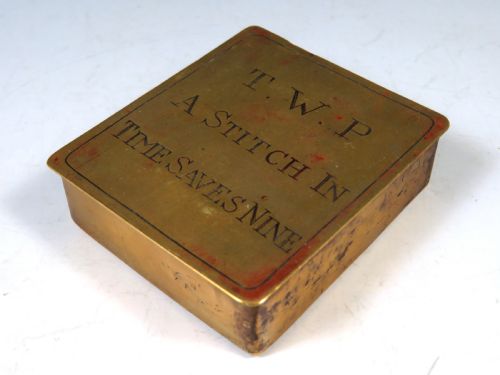 antique georgian brass sewing box a stitch in time - CATEGORY: ANTIQUE BOXES - DATED 1750
