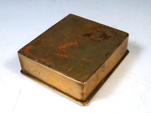 ANTIQUE GEORGIAN BRASS SEWING BOX A STITCH IN TIME - ADDITIONAL PHOTO 4
