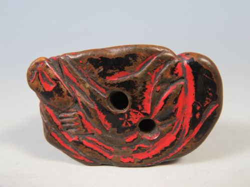 ANTIQUE JAPANESE NEGORO LACQUER HOTEI NETSUKE - ADDITIONAL PHOTO 5