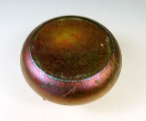 ANTIQUE BOHEMIAN KRALIK GLASS ART NOUVEAU INKWELL - ADDITIONAL PHOTO 5