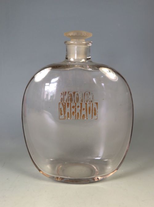 antique rene lalique dheraud cologne bottle large - CATEGORY: ANTIQUE GLASS - DATED 1930