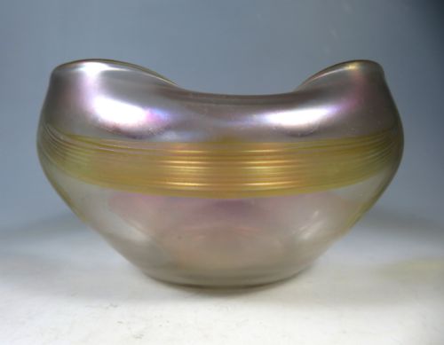 ANTIQUE LOETZ FESTOONS AND SHELLS IRIDESCENT GLASS BOWL - ADDITIONAL PHOTO 4