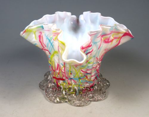 antique bohemian harrach peloton glass vase - CATEGORY: ANTIQUE GLASS - DATED 1880