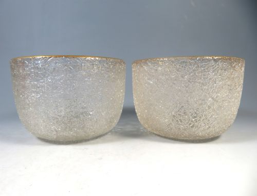pair antique baccarat overshot glass ice pails - CATEGORY: ANTIQUE GLASS - DATED 1890