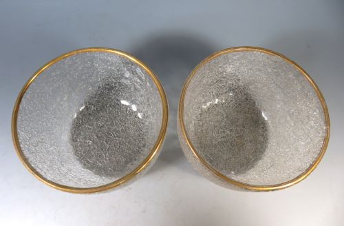 PAIR ANTIQUE BACCARAT OVERSHOT GLASS ICE PAILS - ADDITIONAL PHOTO 1