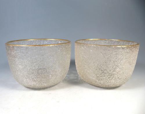 PAIR ANTIQUE BACCARAT OVERSHOT GLASS ICE PAILS - ADDITIONAL PHOTO 5