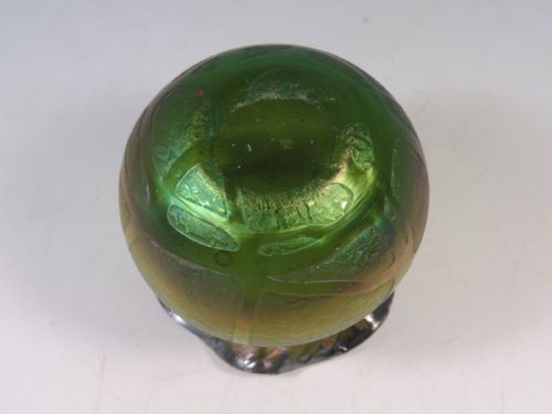 ANTIQUE BOHEMIAN KRALIK PAMPAS GLASS VASE WITH SILVER RIM - ADDITIONAL PHOTO 6