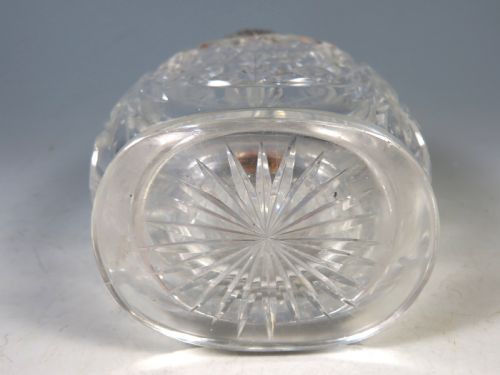 ANTIQUE SILVER TOPPED CUT GLASS SCENT PERFUME BOTTLE - ADDITIONAL PHOTO 4