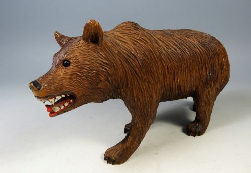 ANTIQUE BLACK FOREST CARVED WOOD BEAR - ADDITIONAL PHOTO 1