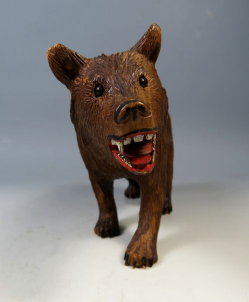 ANTIQUE BLACK FOREST CARVED WOOD BEAR - ADDITIONAL PHOTO 2