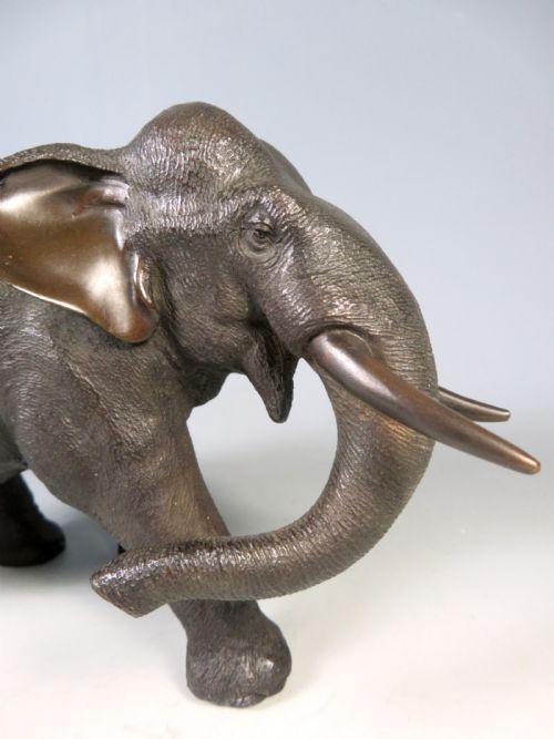 ANTIQUE JAPANESE BRONZE ELEPHANT OKIMONO KAKUHA - ADDITIONAL PHOTO 2